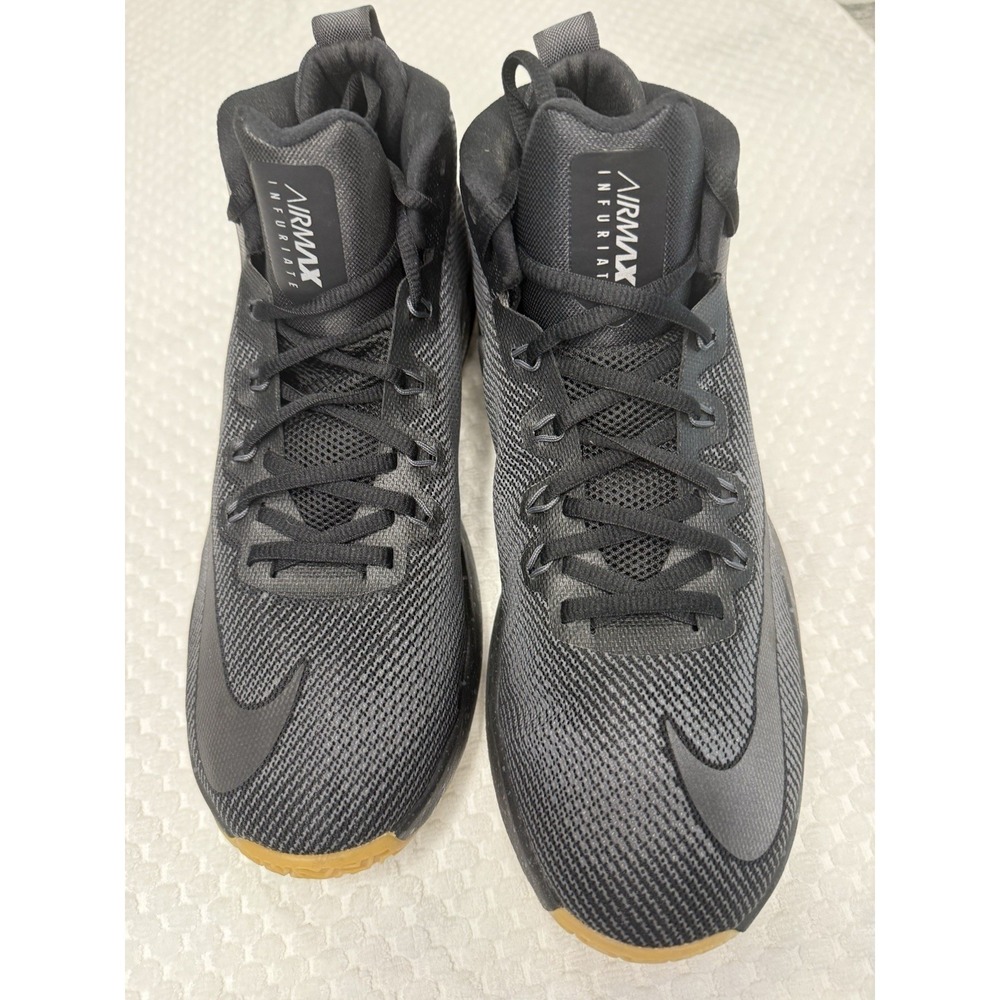 Nike Air Max Infuriate Mid Premium in black/gum.